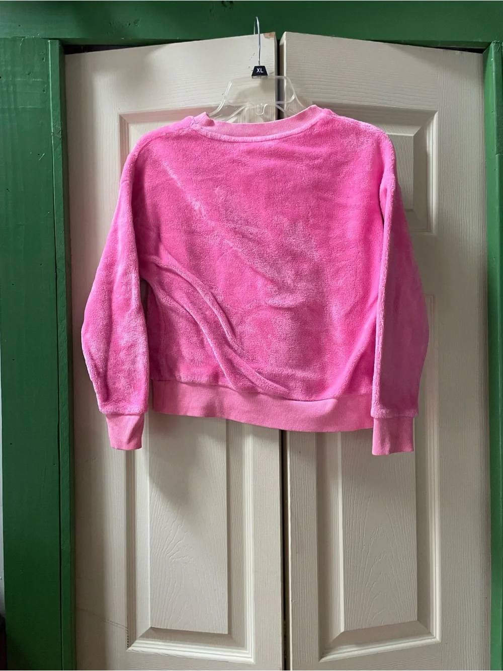 Justice Pink Plush Logo Crewneck Sweatshirt